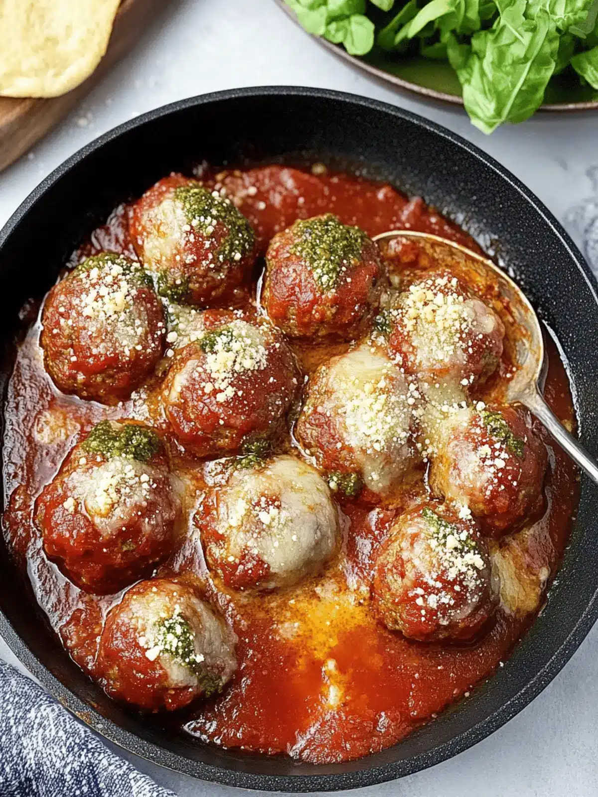 Mozzarella Stuffed Turkey Meatballs