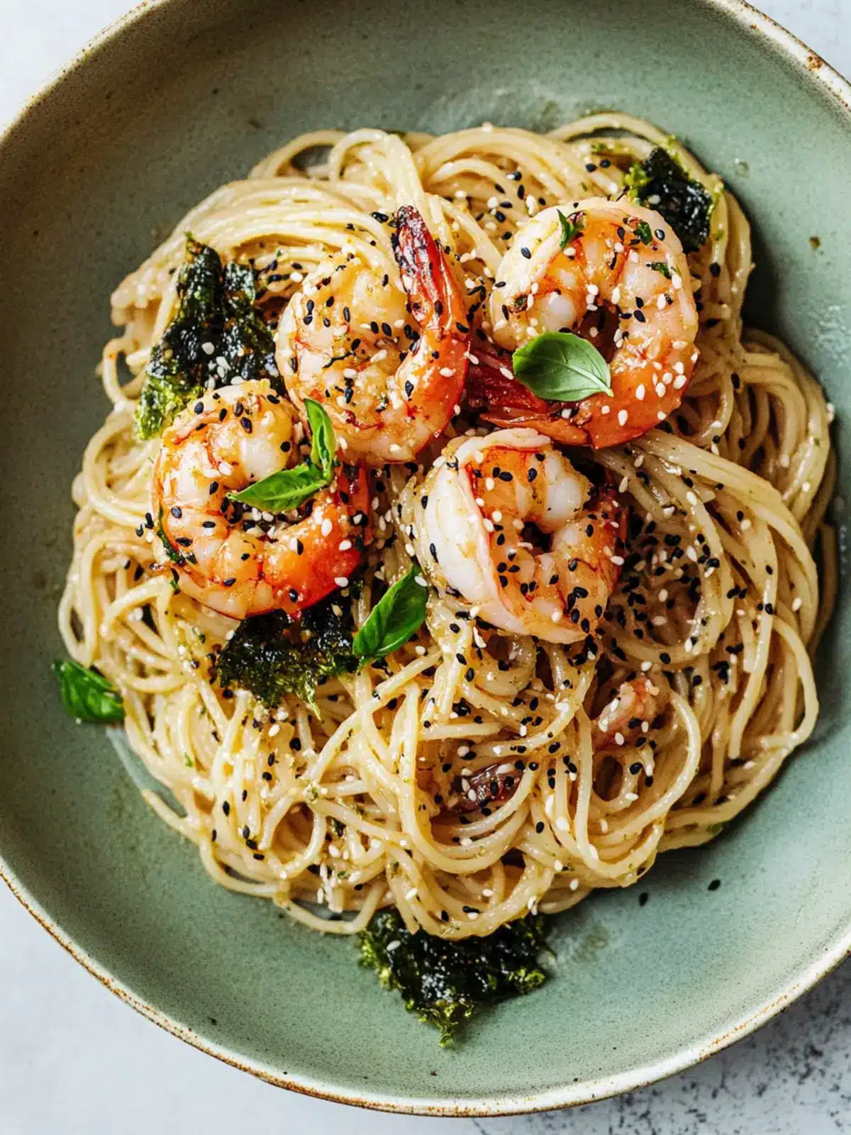 Nori Sesame Prawn Pasta