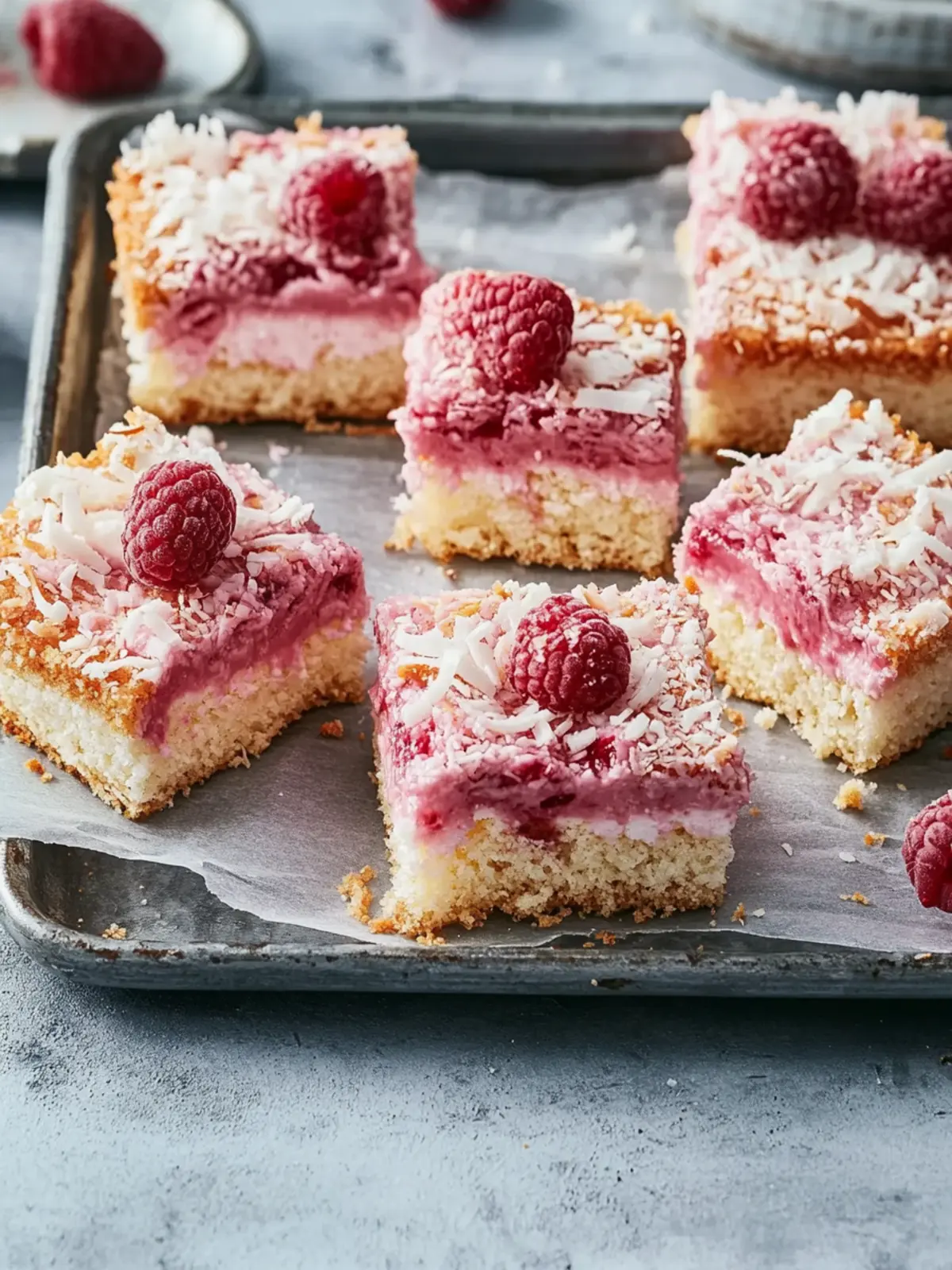 Raspberry Coconut Slice