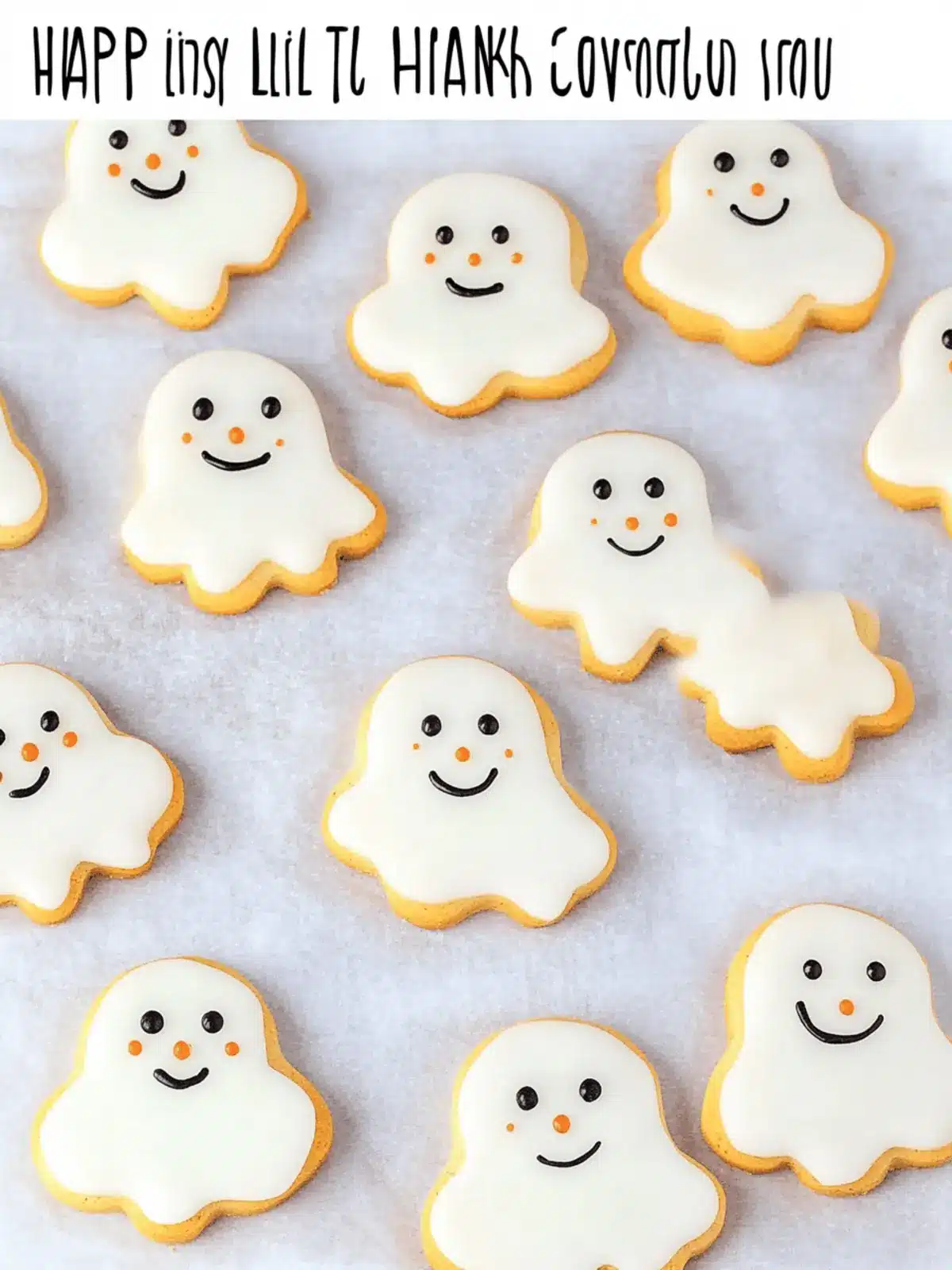 Happy Little Ghost Sugar Cookies