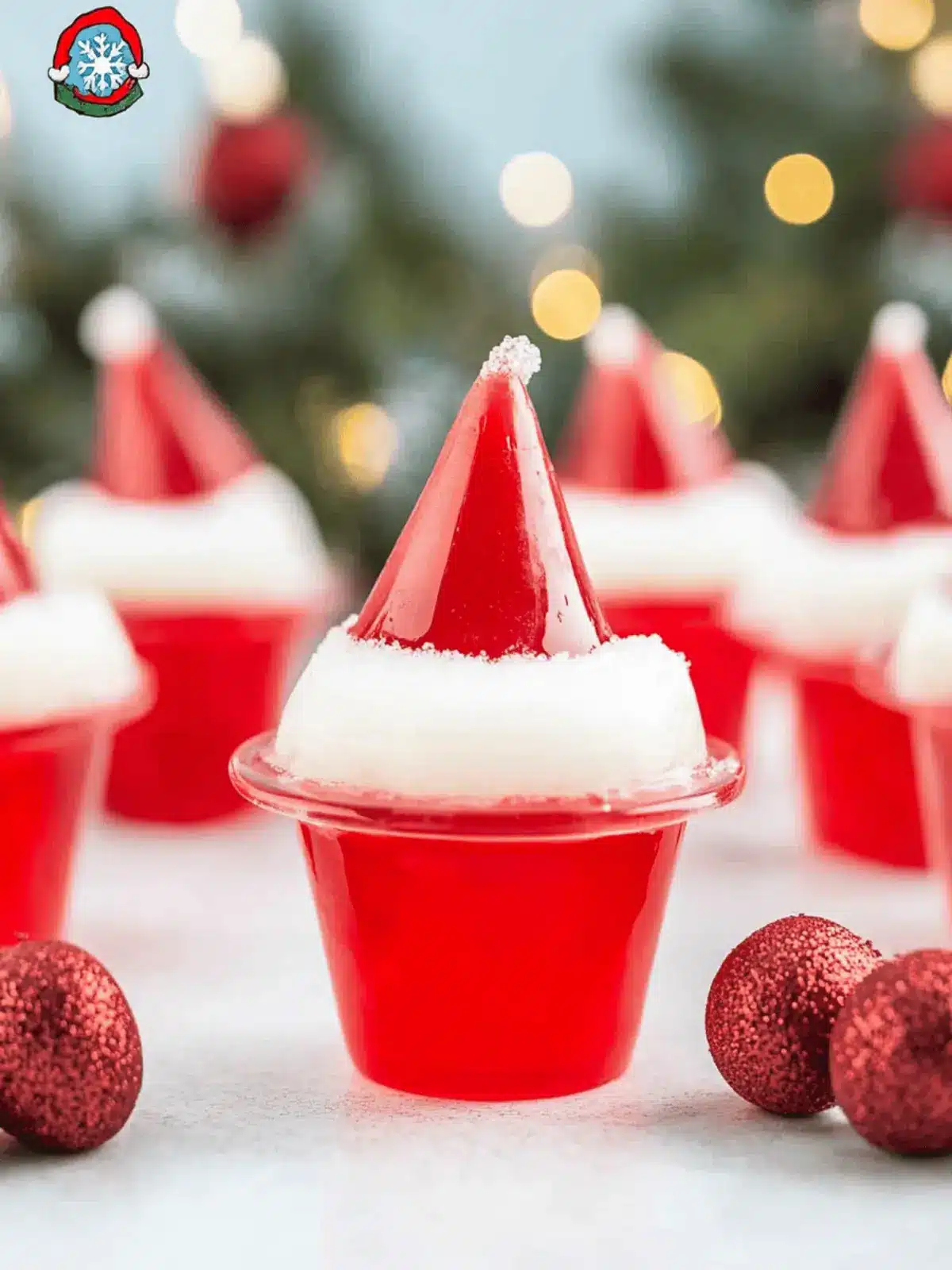 Santa Hat Jell-O Shots