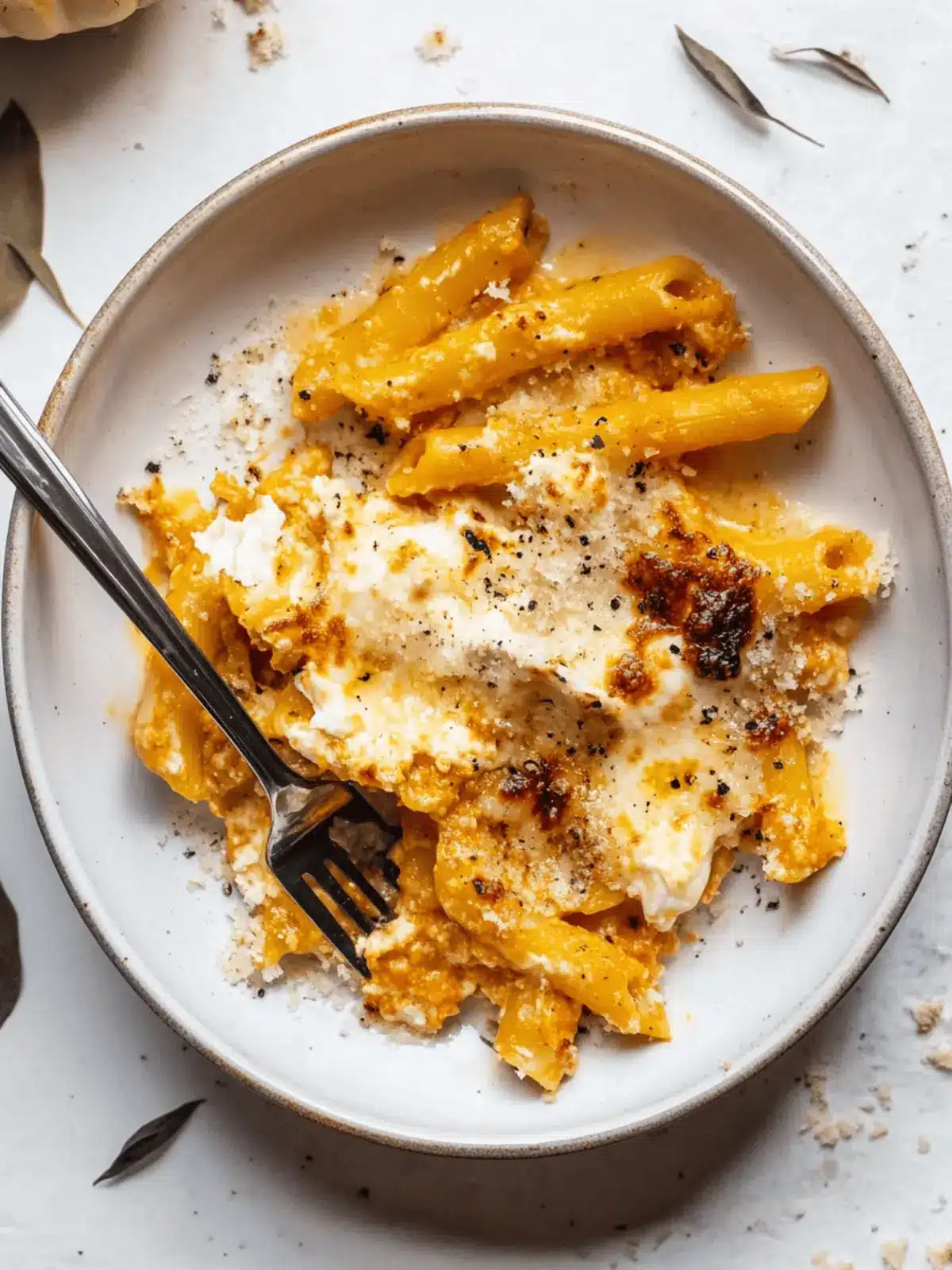 Pumpkin Burrata Baked Ziti