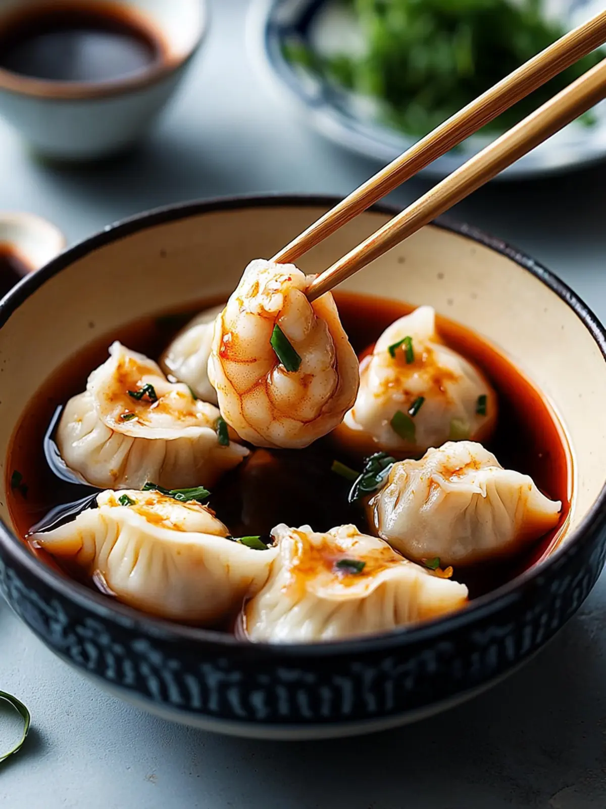 Savor Homemade Prawn Dumplings in Red Oil for Quick Meals 3 Prawn Dumplings in Red Oil