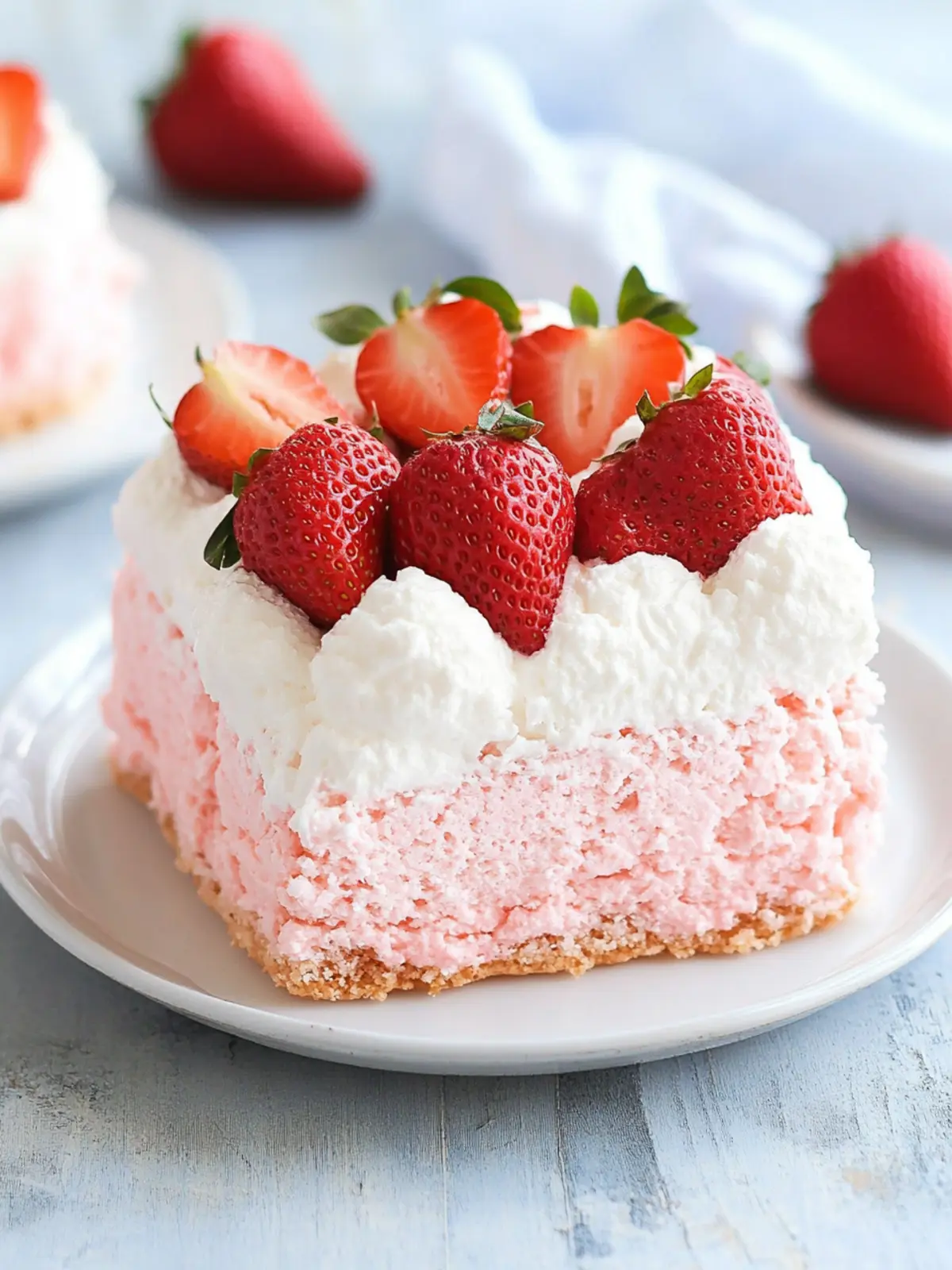 3 Ingredient No Bake Strawberry Cloud Cake