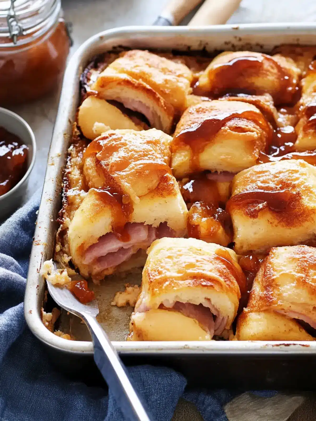 Ham Cheese and Chutney French Toast Bake