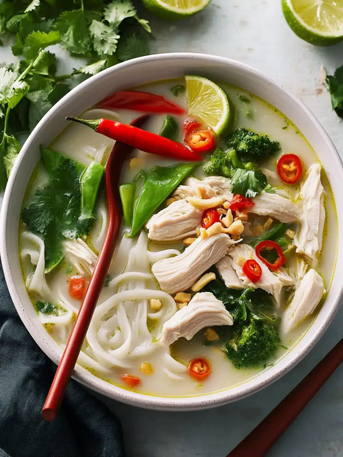 Savory Thai Green Curry Chicken Noodle Soup in 30 Minutes 4 Thai Green Curry Chicken Noodle Soup