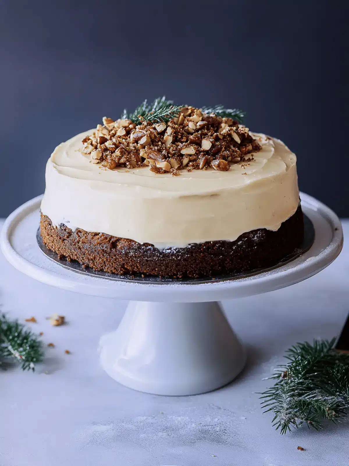 Un-Christmas cake with toffee nut crunch