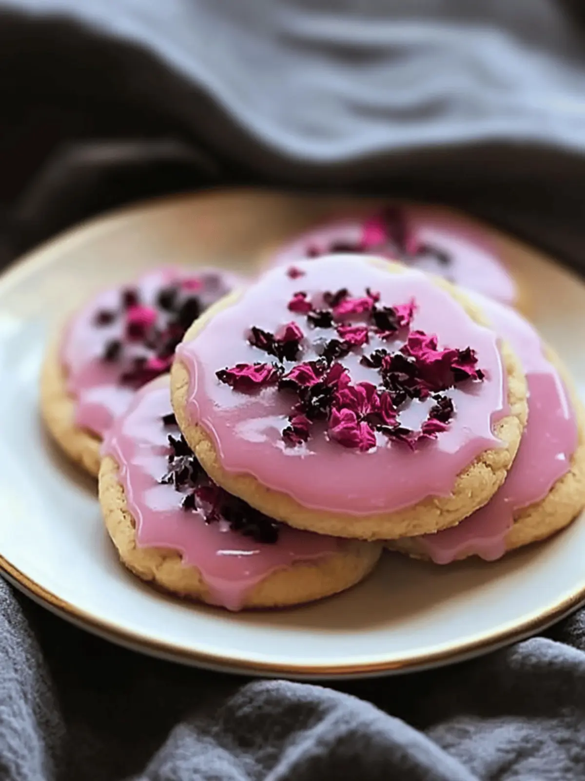 Hibiscus Cookie Glaze with Candied Hibiscus Flowers Delight 4 Hibiscus Cookie Glaze with Candied Hibiscus Flowers