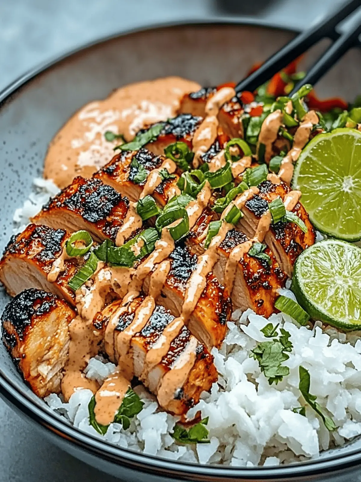 Delicious Sweet Chili Chicken Bowl with Coconut Lime Drizzle 4 Sweet Chili Chicken Bowl with Coconut Lime Drizzle
