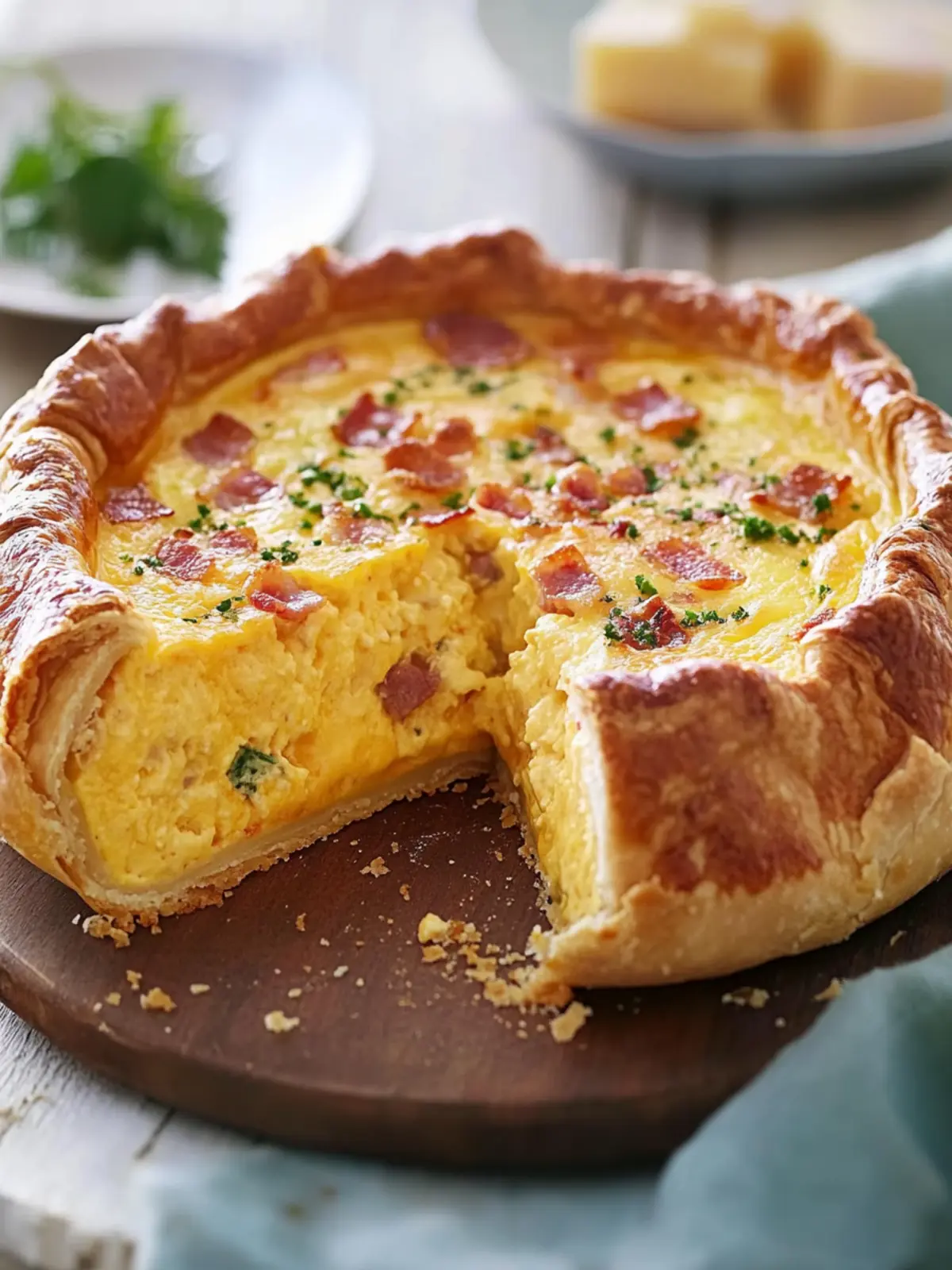 Indulge in Cheese and Bacon Quiche in a Cob for Cozy Meals 4 Cheese and Bacon Quiche in a Cob