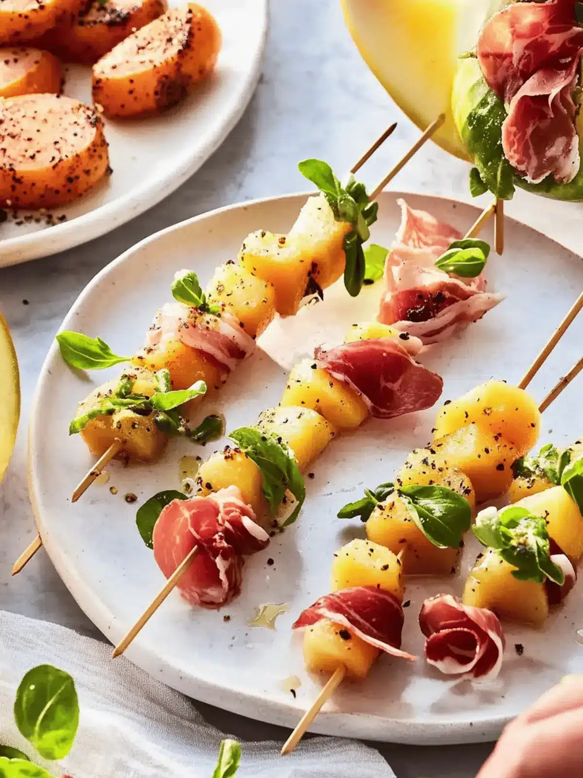 Delicious Pickled Melon and Prosciutto Skewers for Festive Fun 4 Pickled melon and prosciutto skewers