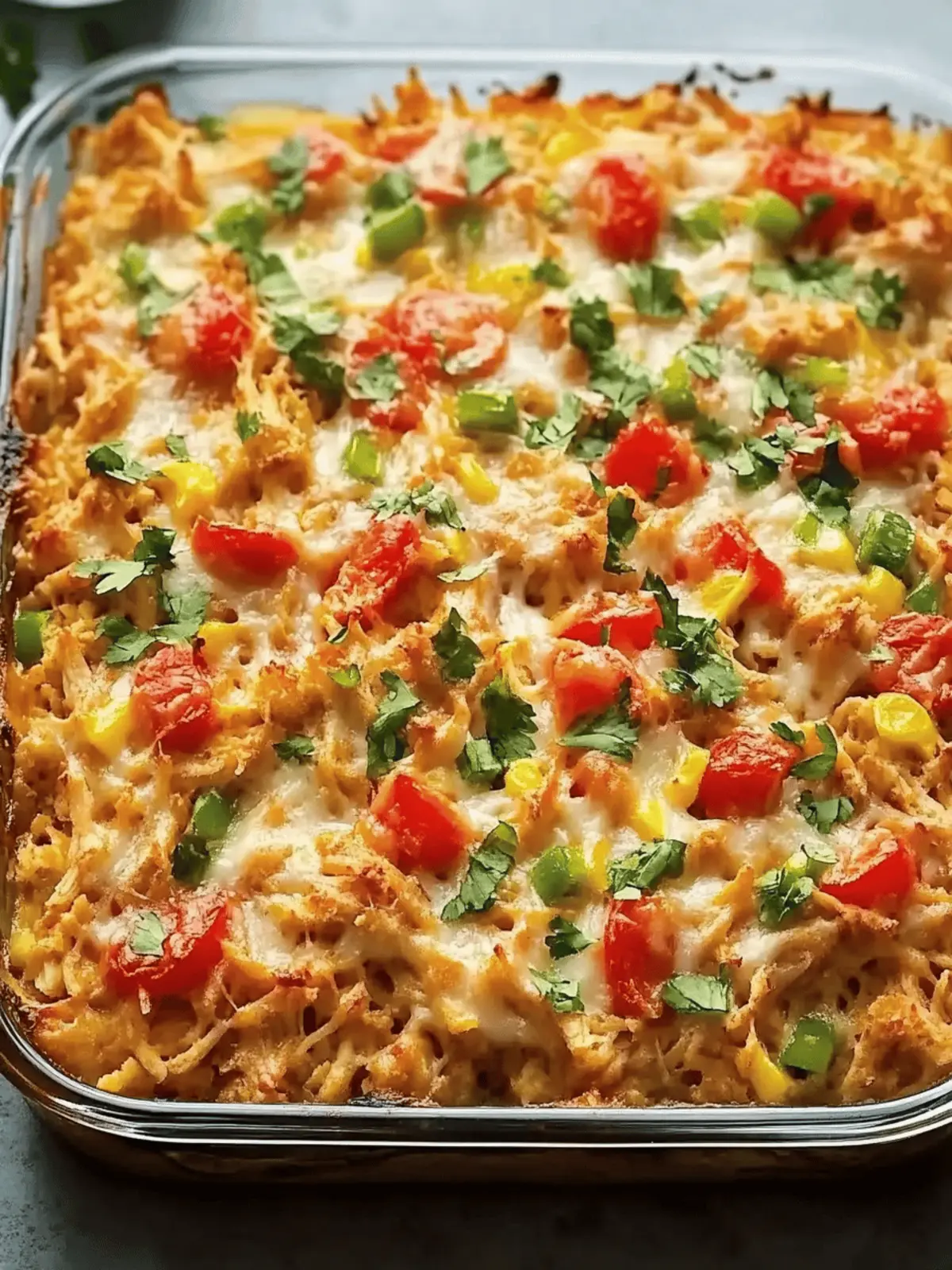 Creamy Fajita Chicken Casserole in a Nonstick Cooking Spray Dish 3 casserole dish with nonstick cooking spray Recipe