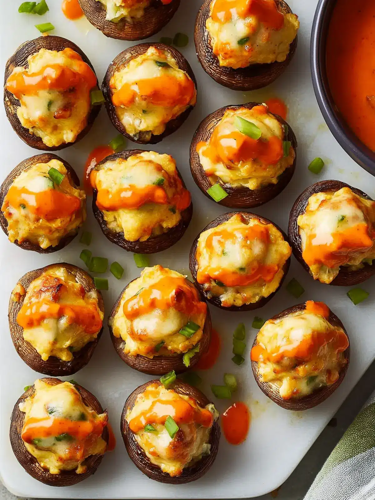 Buffalo-Stuffed Mushrooms