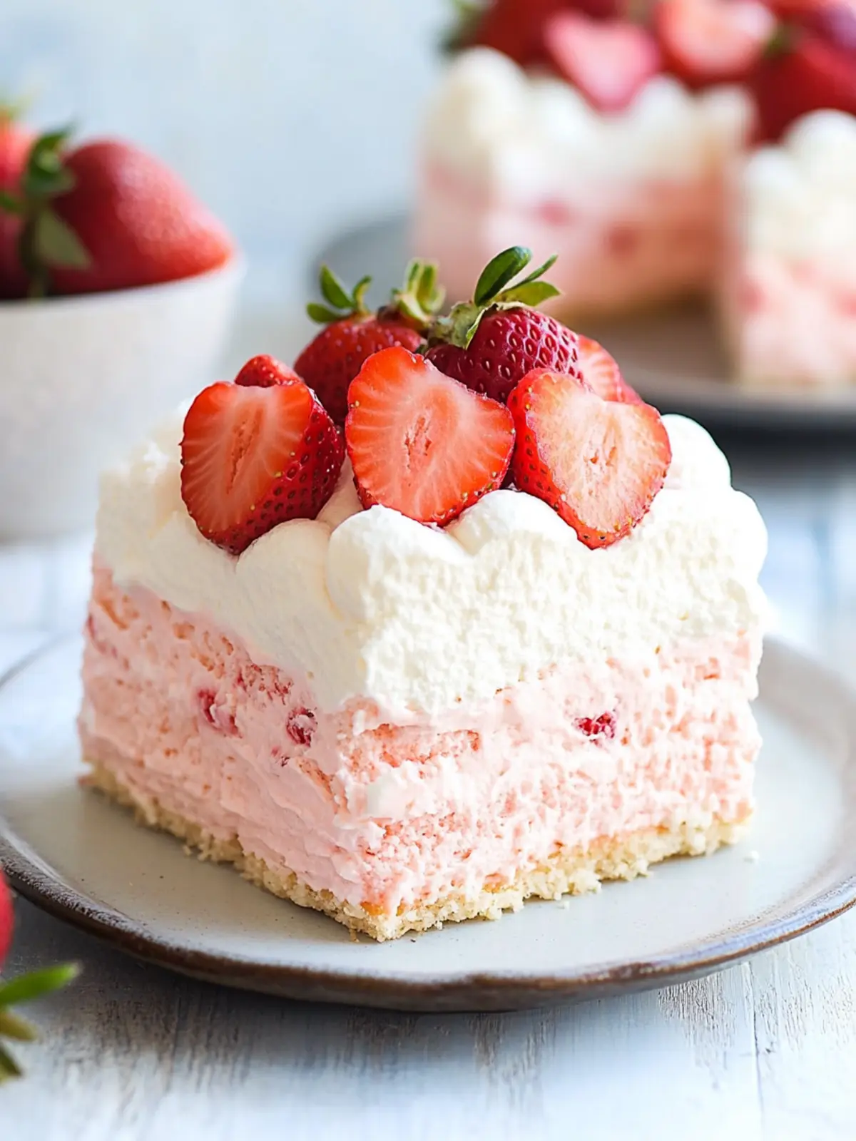 3 Ingredient No Bake Strawberry Cloud Cake