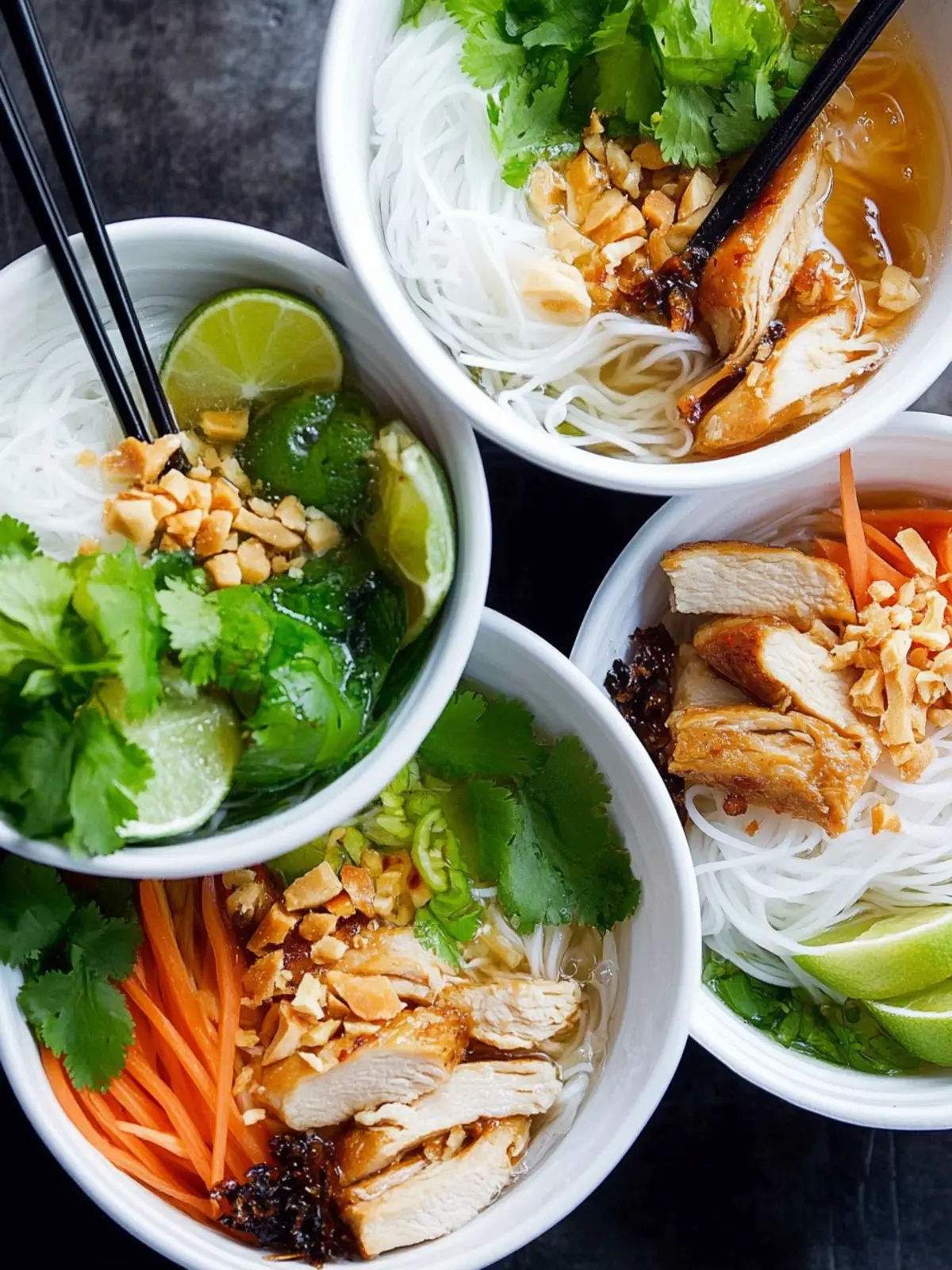 Vietnamese-Style Noodle Bowls with Chicken