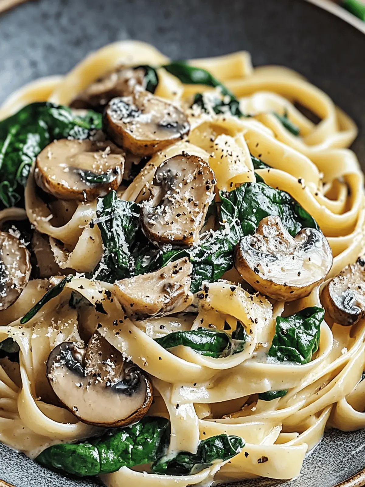 Creamy Spinach Mushroom Pasta Ready in 30 Minutes! 4 Spinach Mushroom Pasta
