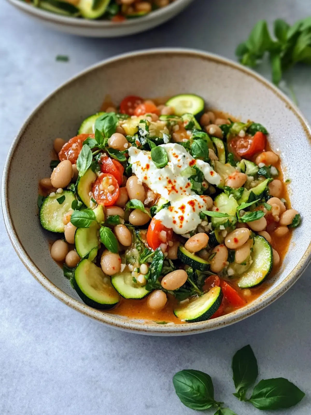 Zucchini Butter Bean Salad with Romesco Sauce for Summer Bliss 4 Zucchini Butter Bean Salad With Romesco Sauce