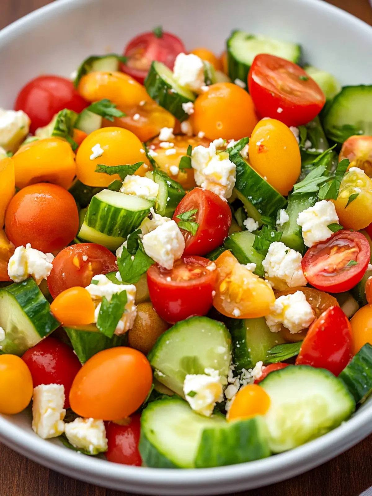 Bright and Crunchy Tomato Cucumber Feta Salad in 10 Minutes 2 Tomato Cucumber Feta Salad