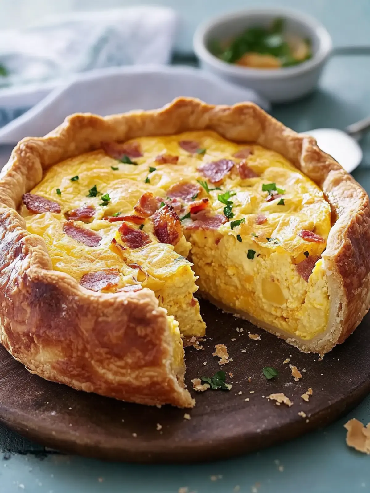 Indulge in Cheese and Bacon Quiche in a Cob for Cozy Meals 3 Cheese and Bacon Quiche in a Cob