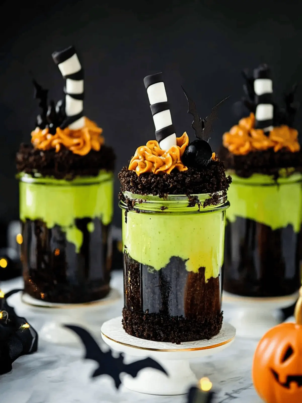 Witches' Brew Halloween Cake Jars