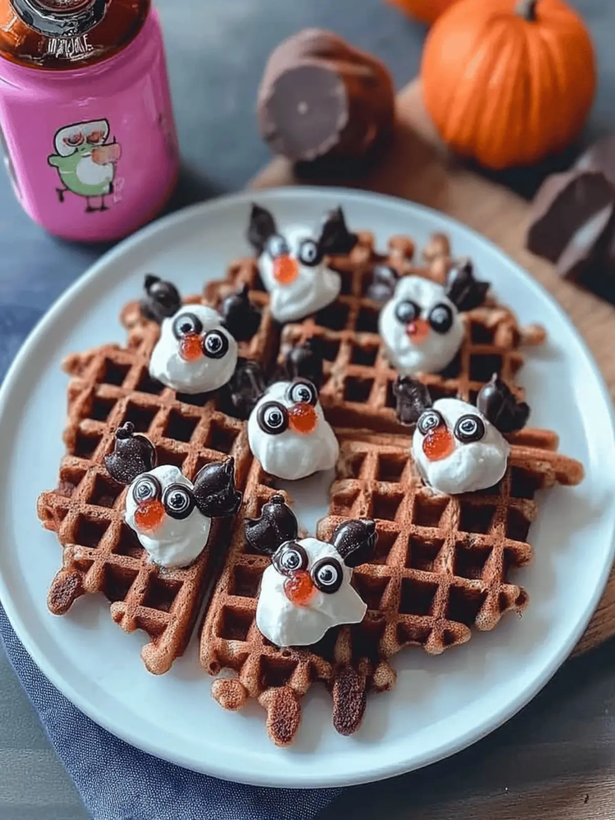 Get Spooky with Chocolate Milk Waffles Shaped Like Bats 3 Chocolate Milk Waffles