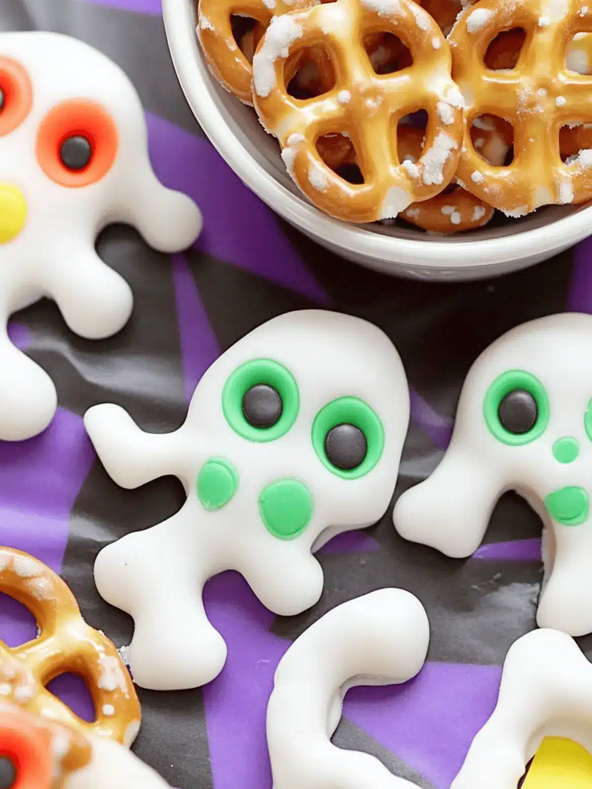 Screaming Ghost Pretzel Candy for Halloween