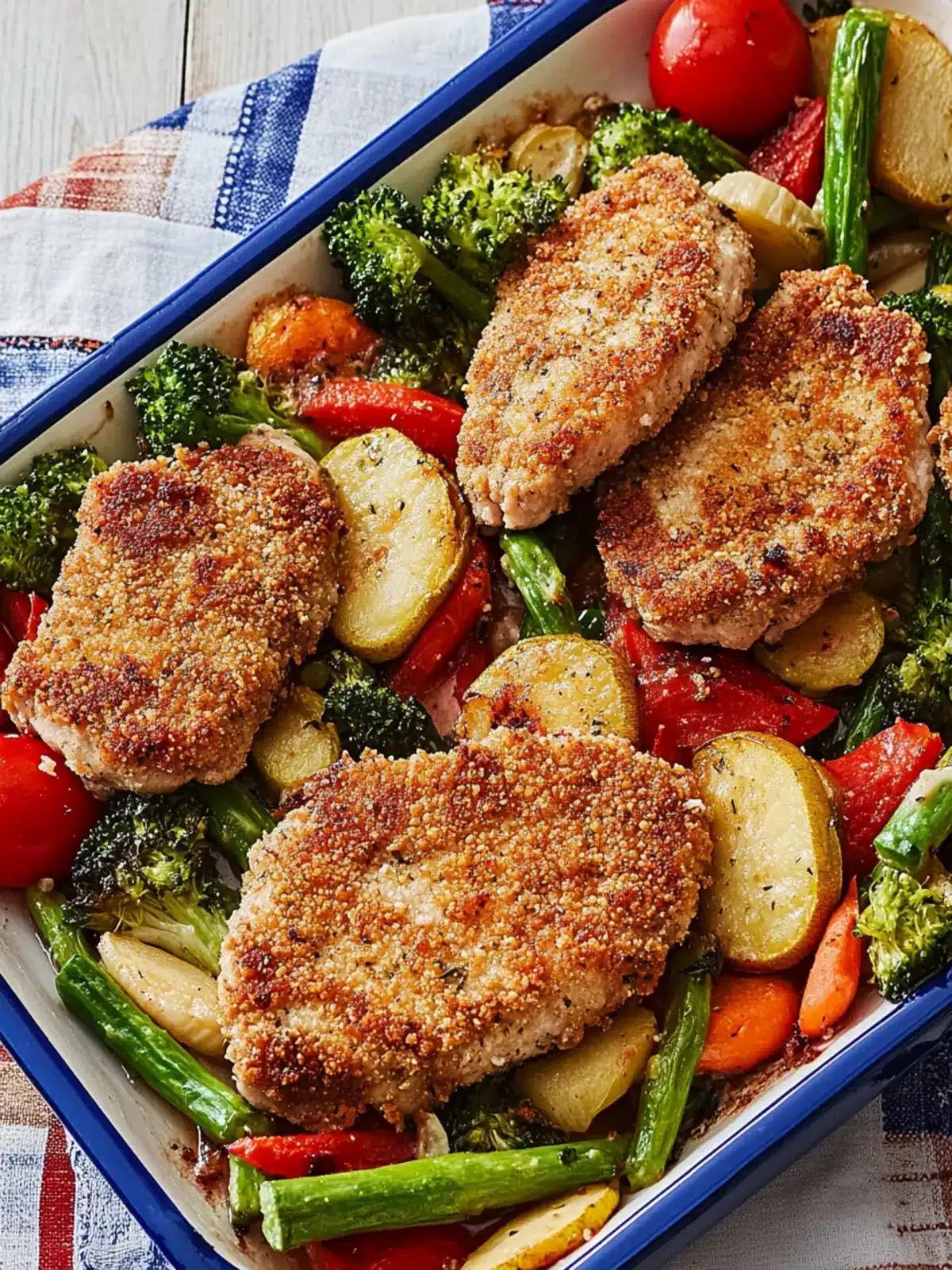 Savory Herb Crusted Pork Cutlets with Veggie Medley Delight 2 Herb Crusted Pork Cutlets with Veggie Medley