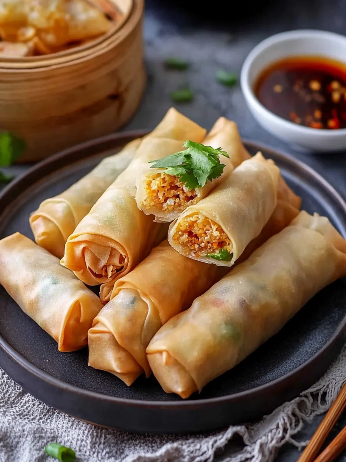 Crispy Chinese Spring Rolls: Deep-Fried or Air-Fried Delight 2 Chinese Spring Rolls (æ¥å·), Deep-Fried or Air-Fried