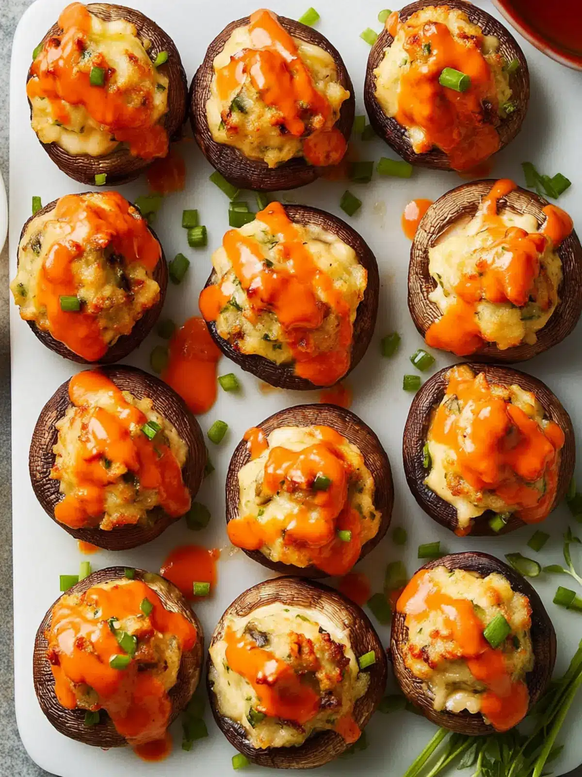 Buffalo-Stuffed Mushrooms