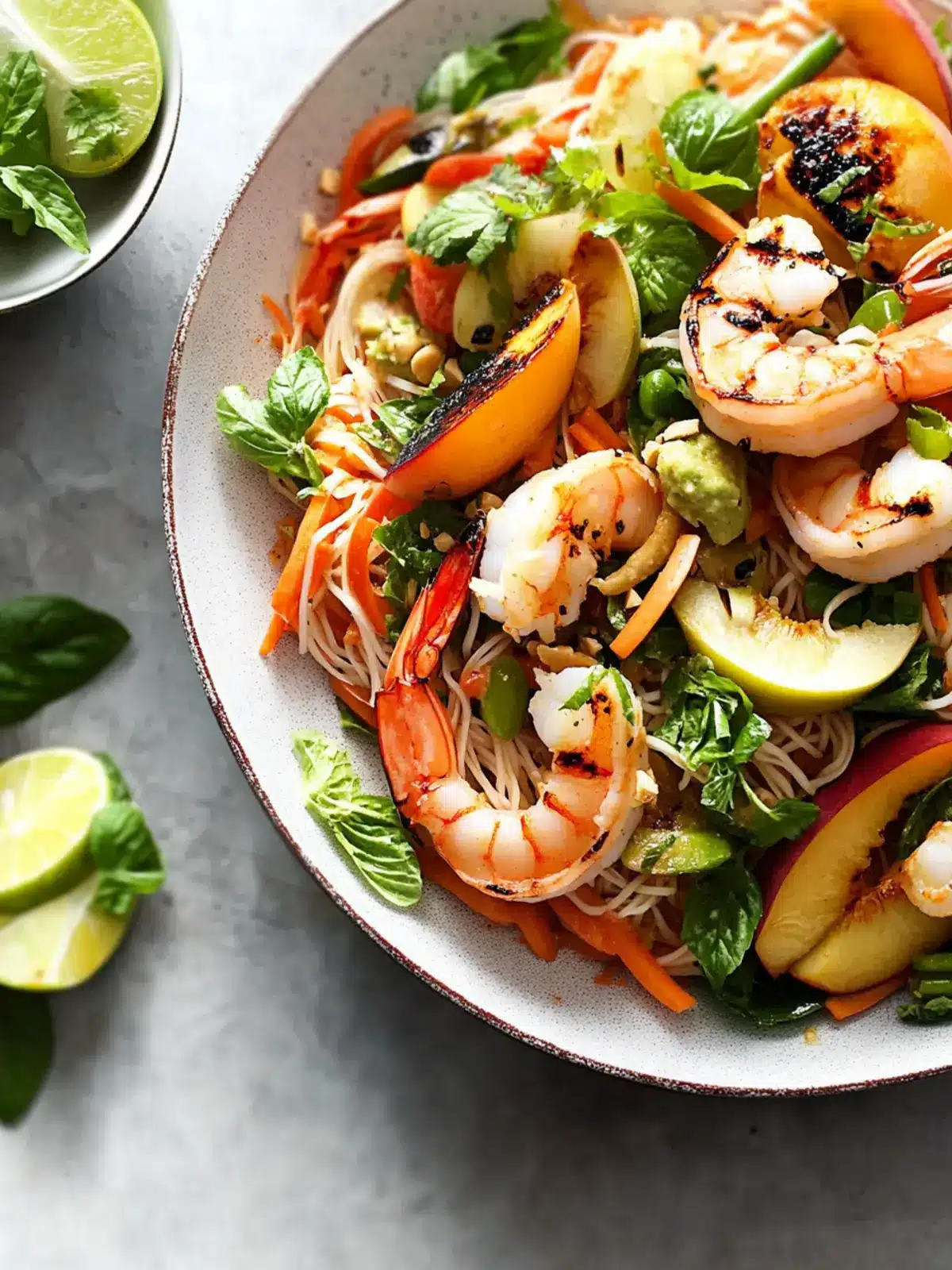 Char Grilled Peach And Prawn Pad Thai Noodle Salad Bliss 3 Char Grilled Peach And Prawn Pad Thai Noodle Salad