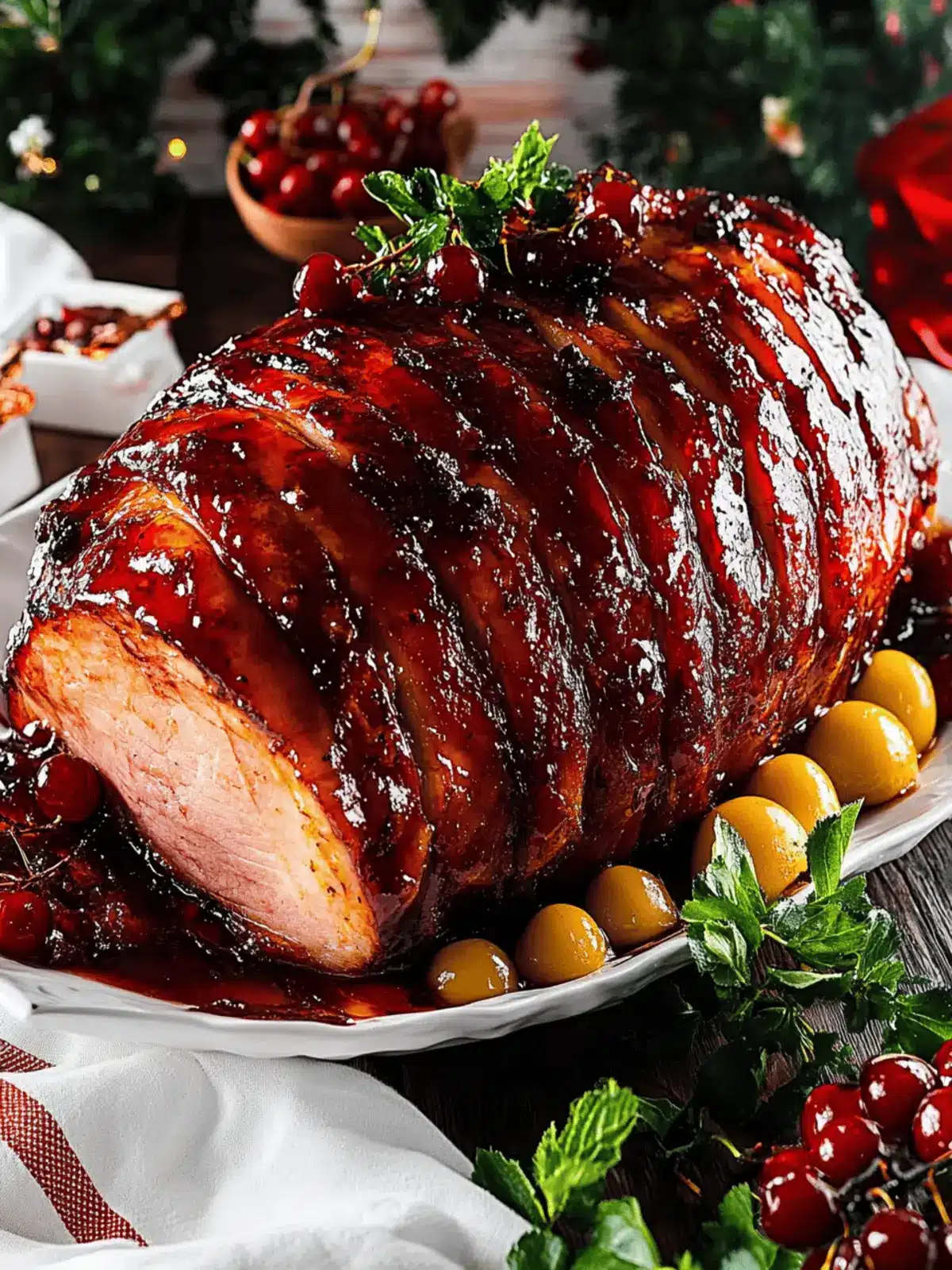 5-Spice Cherry Rum Glazed Ham
