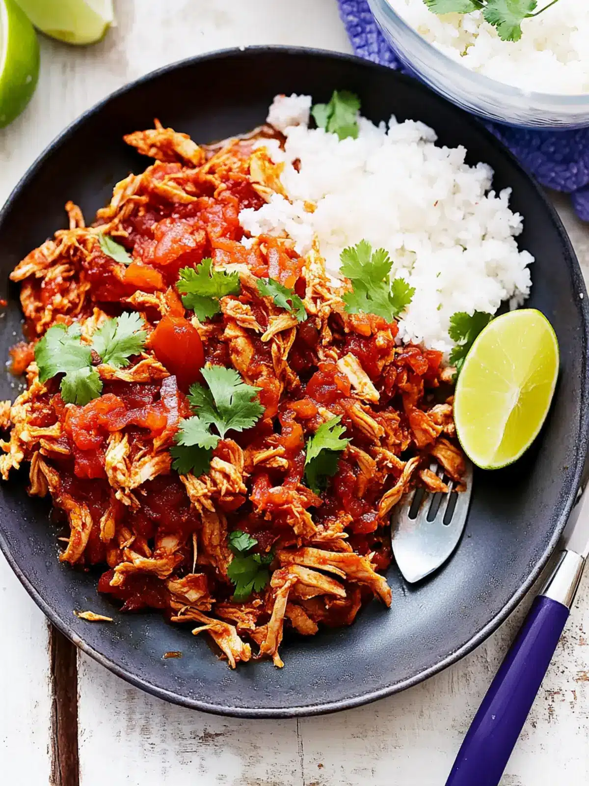 Slow Cooked Tomato Pulled Chicken
