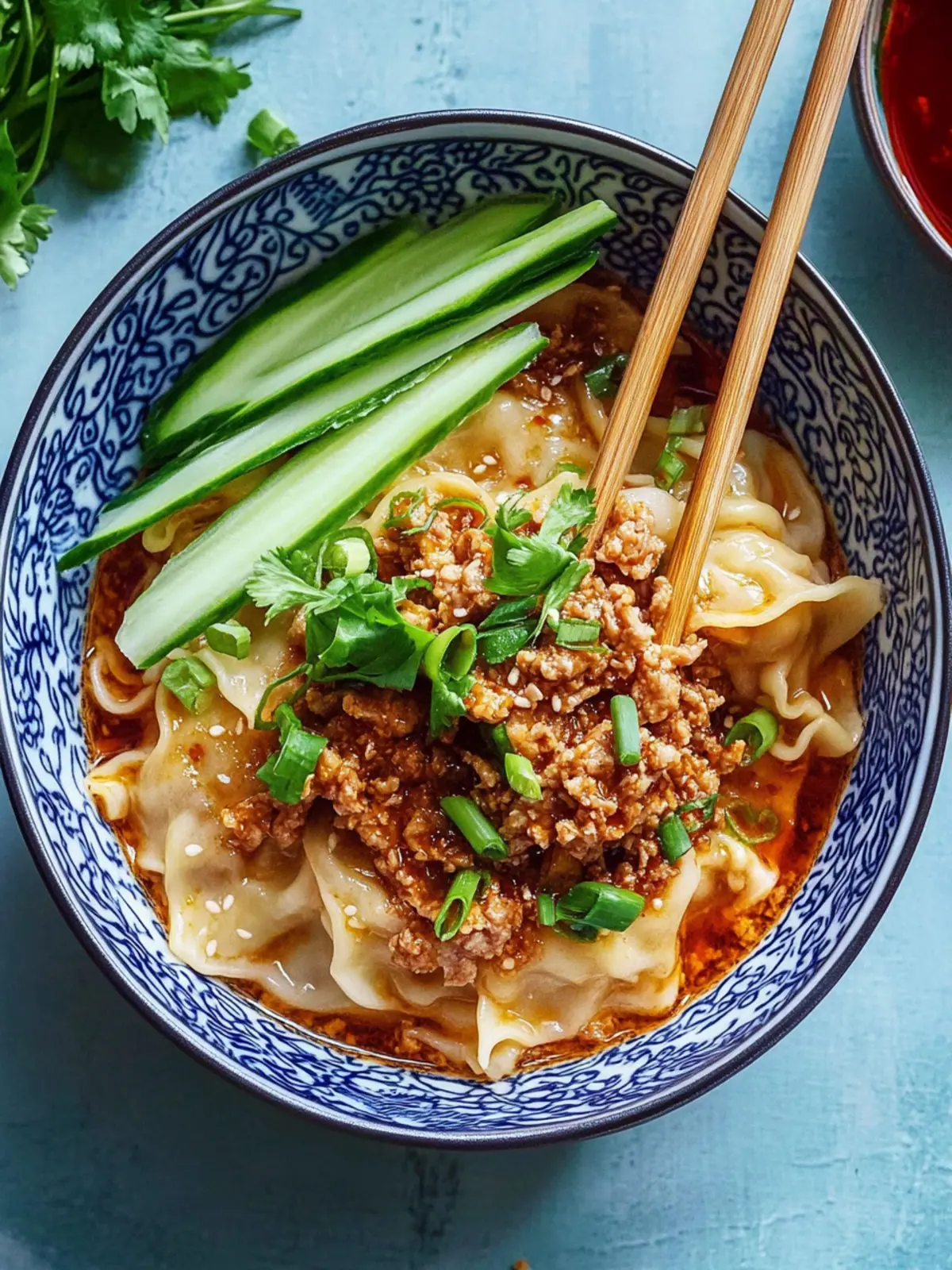 Spicy Pork Hand Pulled Dumpling Wrapper Noodles