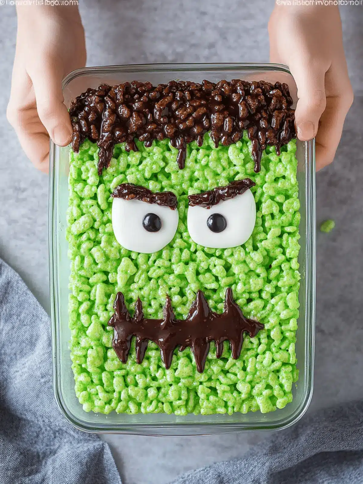 Big Frankenstein Rice Krispie Treats: Easy Halloween Fun 4 Big Frankenstein Rice Krispie Treat