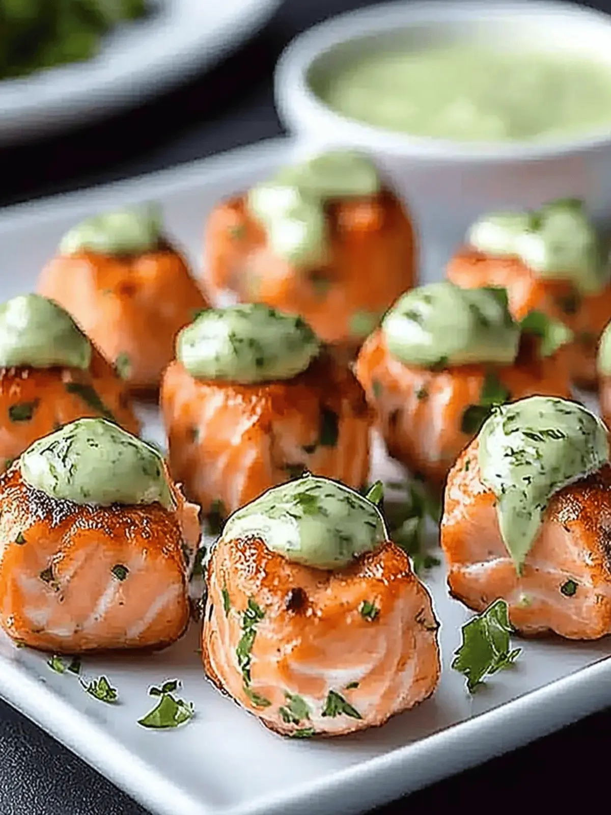 Crispy Salmon Bites with Avocado Sauce You'll Love 4 Crispy Salmon Bites with Sauce