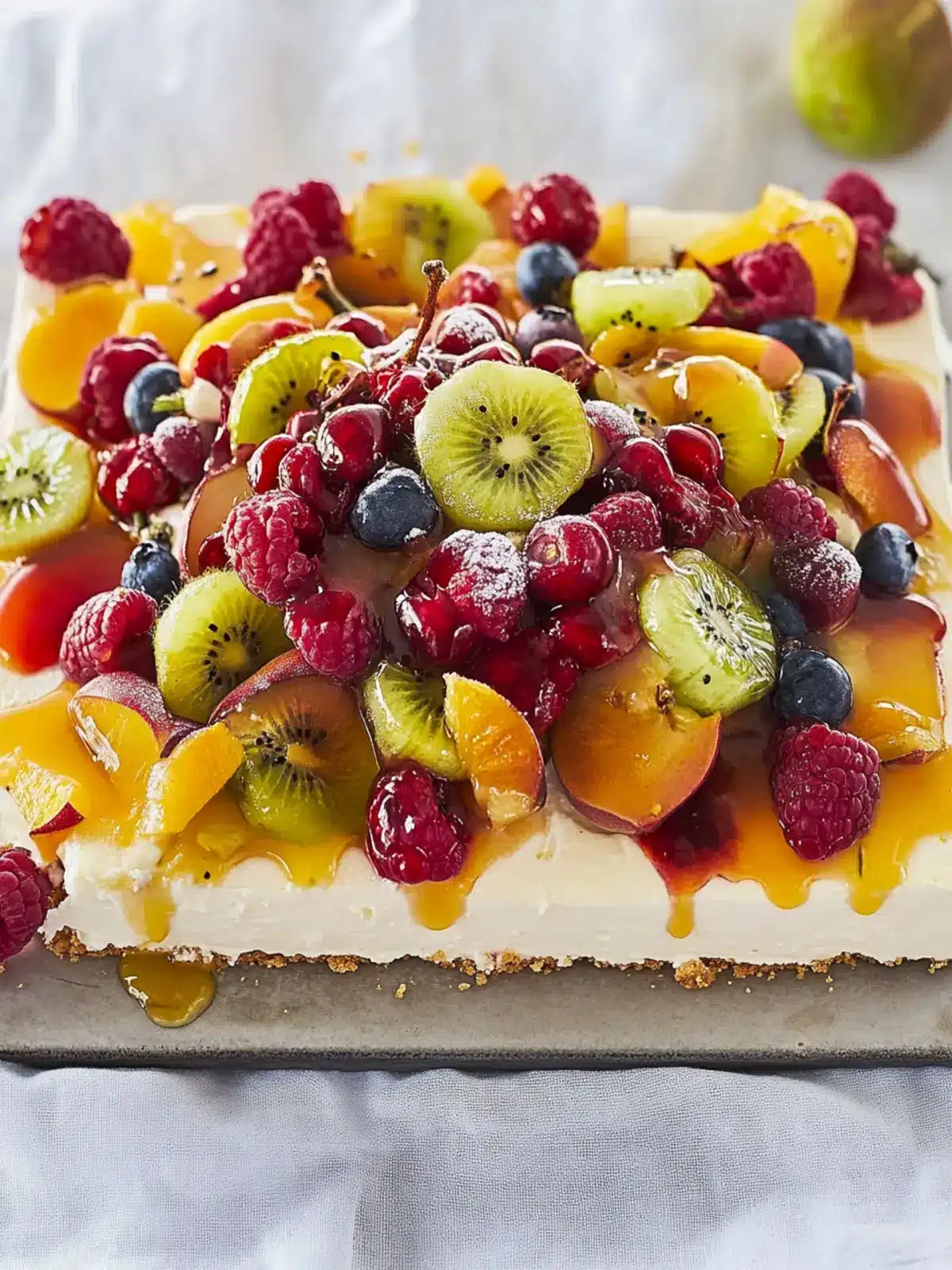 White Crackle Fruit Salad Cheesecake: Your No-Bake Summer Star 4 White Crackle Fruit Salad Cheesecake