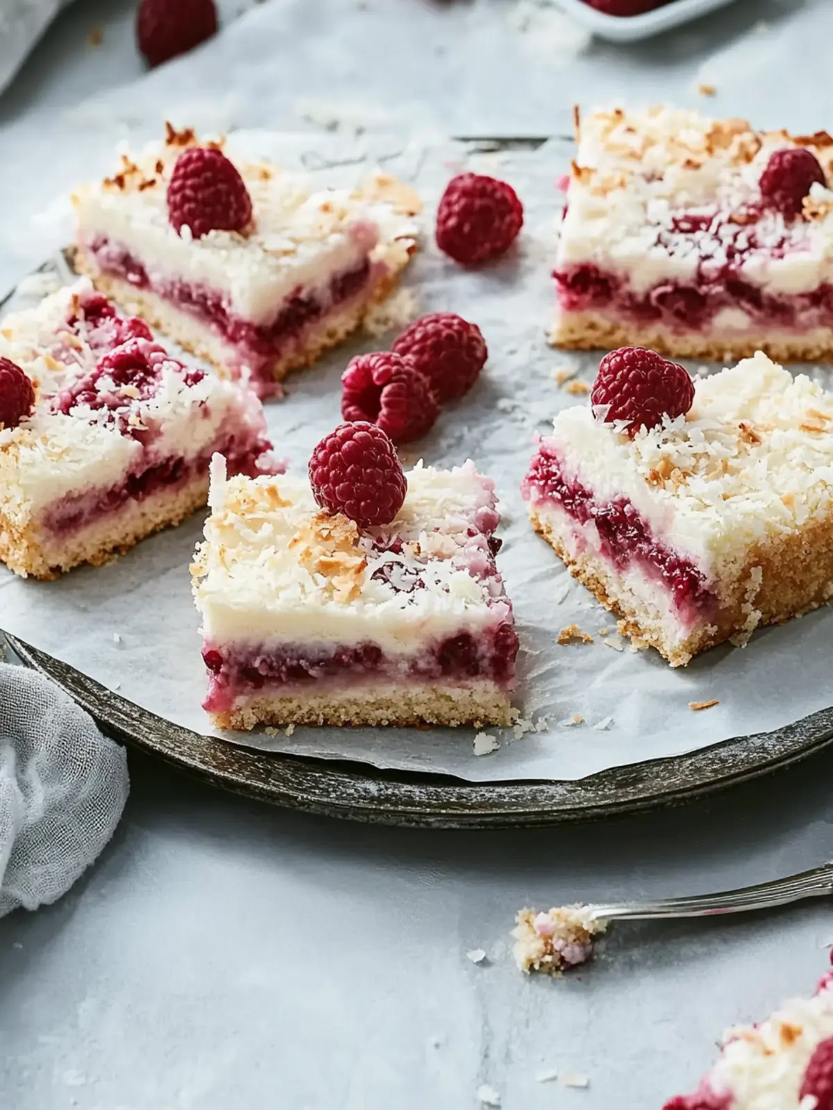 Raspberry Coconut Slice