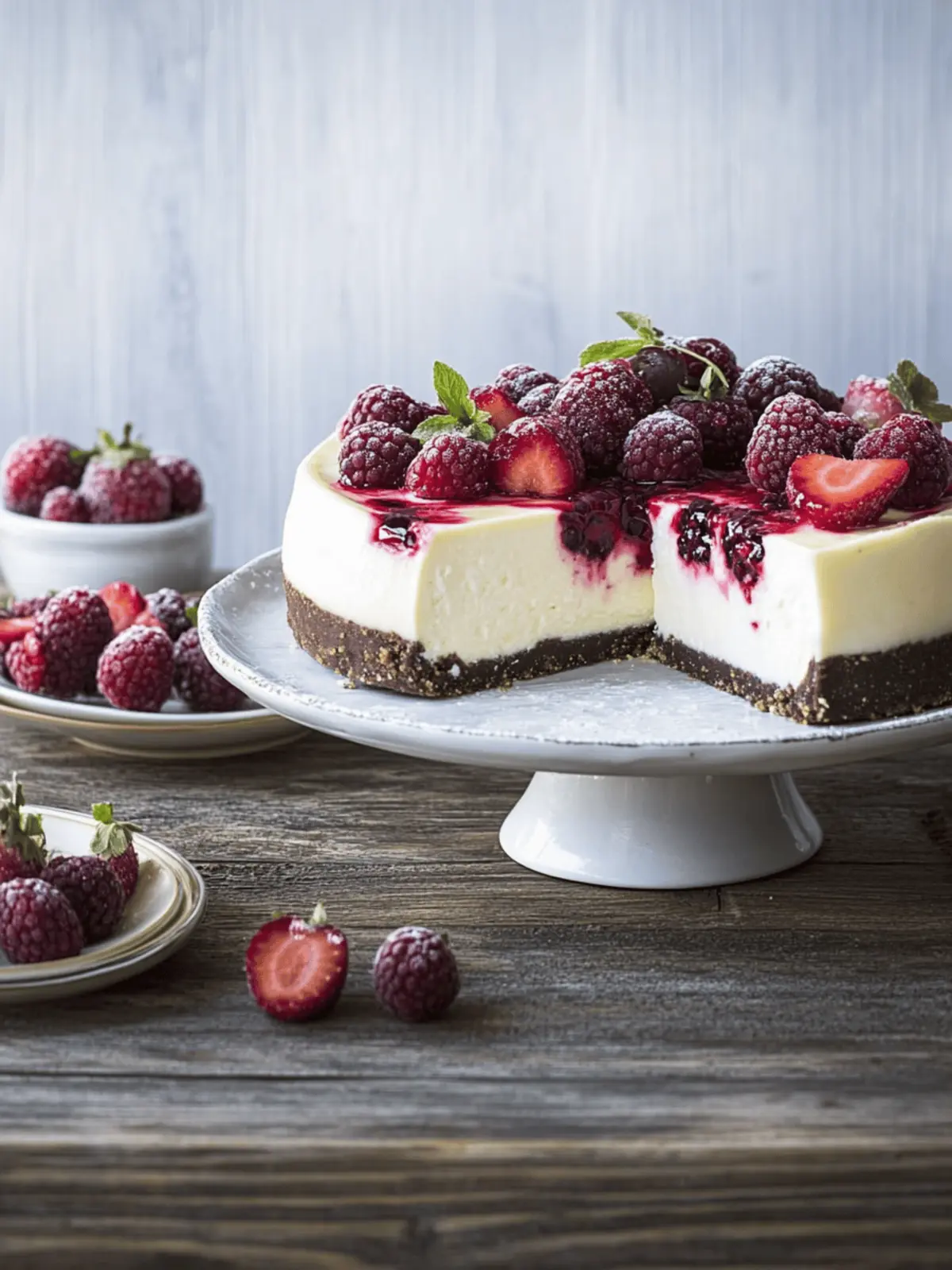 White chocolate & berry cheesecake