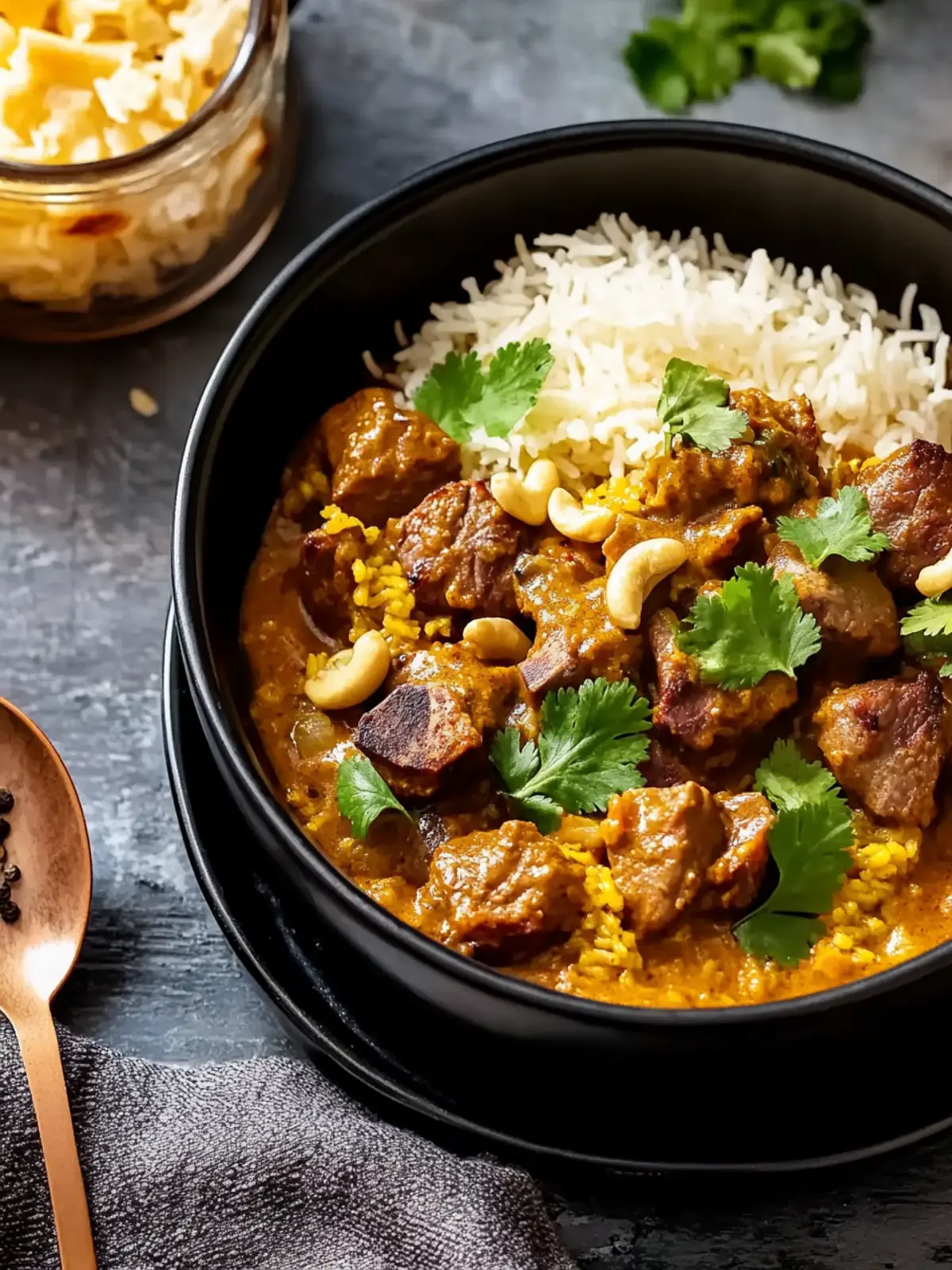 Savory Slow Cooked Sri Lankan Coconut and Cashew Lamb Curry 3 Slow Cooked Sri Lankan Coconut and Cashew Lamb Curry