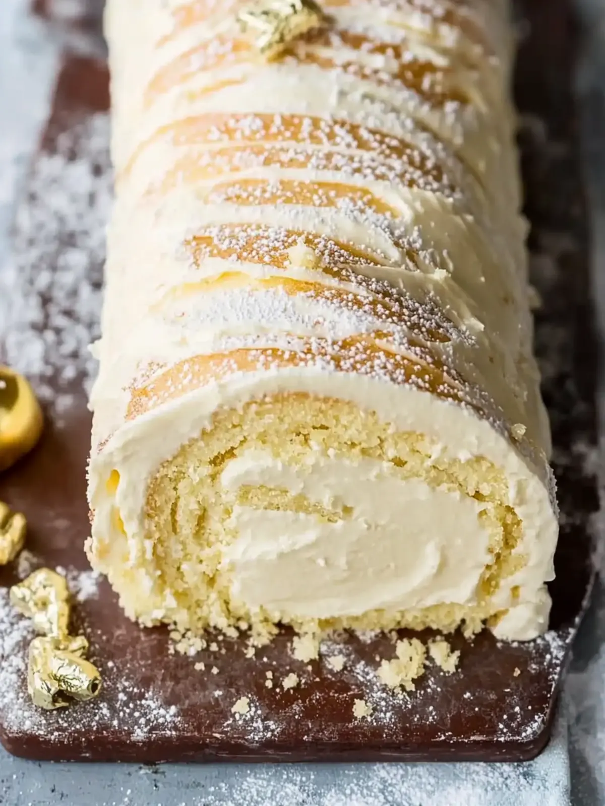 White chocolate roulade with Baileys
