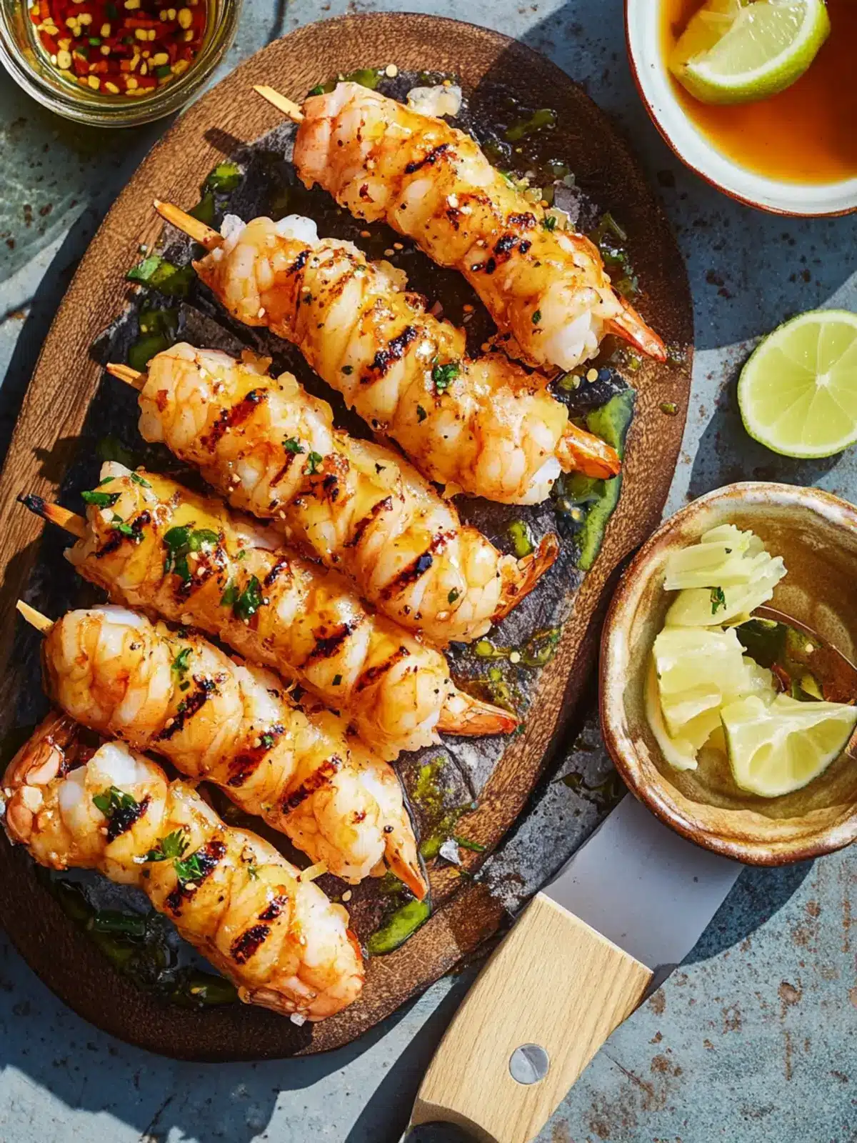 Spicy Hot Honey Grilled Prawn Rolls