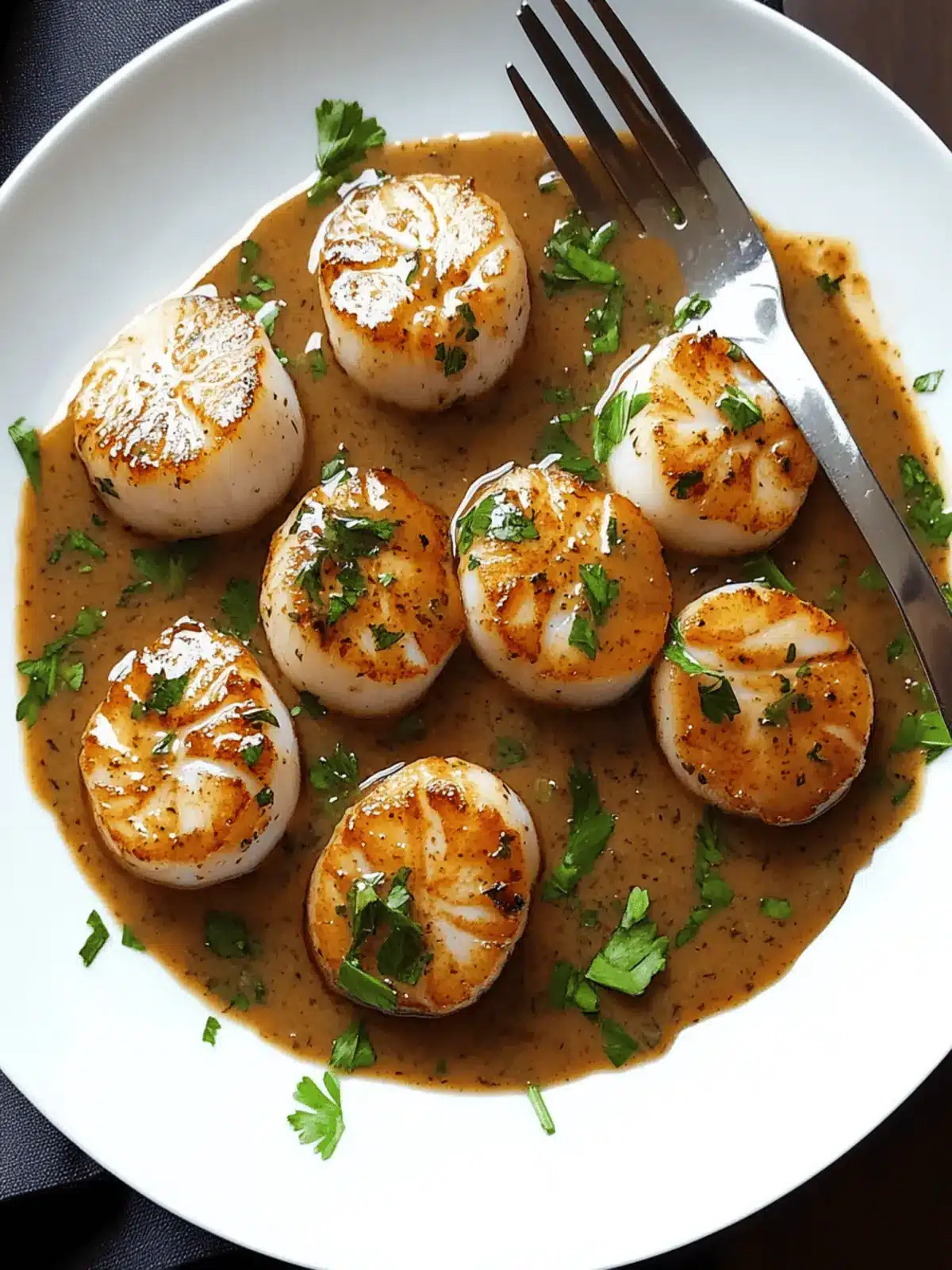 Seared Sea Scallops with Herbed White-Wine Sauce