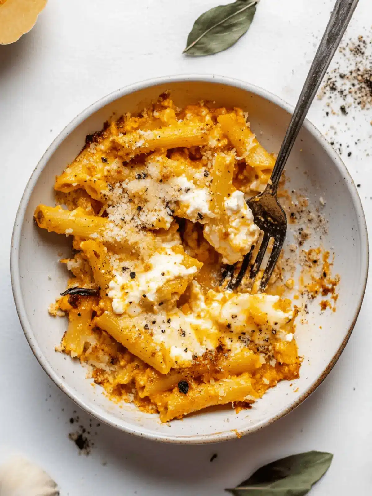 Pumpkin Burrata Baked Ziti
