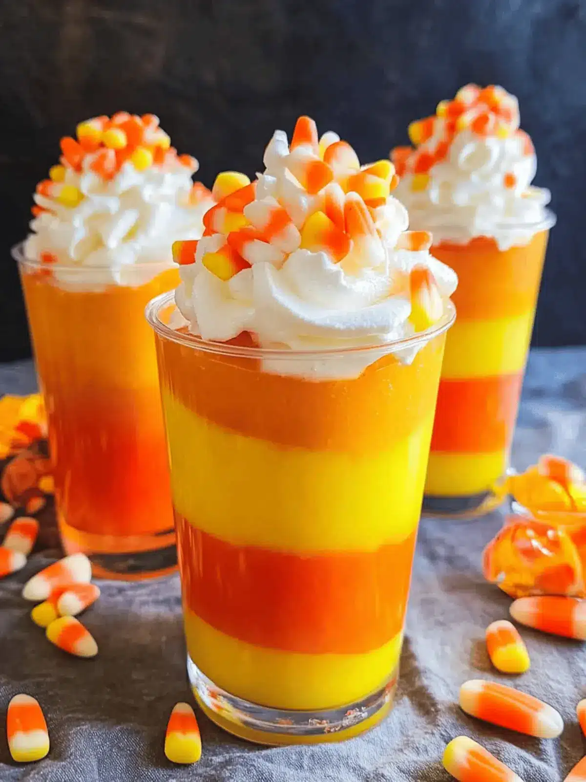 Candy Corn Pudding Cups