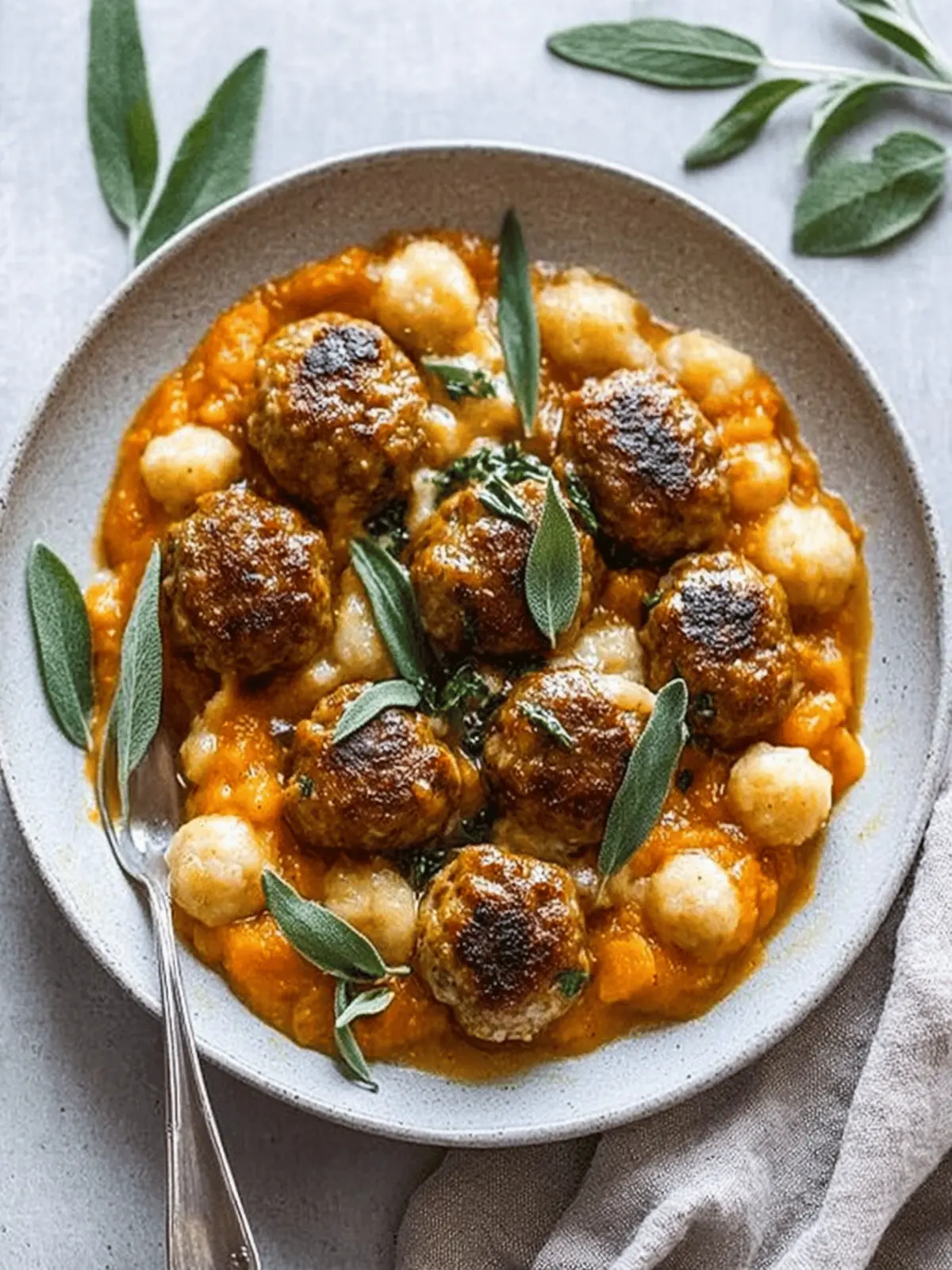 Savory Turkey Meatballs in Pumpkin Sage Sauce for Cozy Nights 4 Turkey Meatballs in Pumpkin Sage Sauce