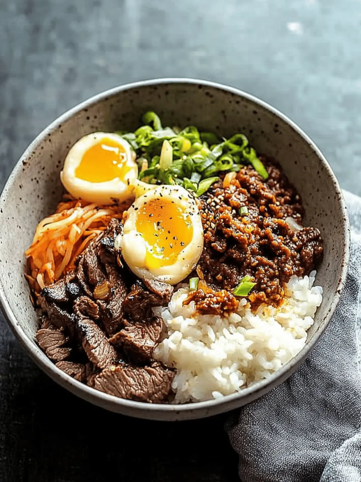 Korean Bulgogi BBQ Steak and Rice Bowls
