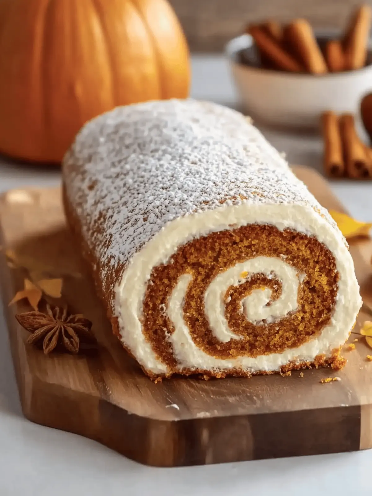 Fall Pumpkin Spice Roll Cake