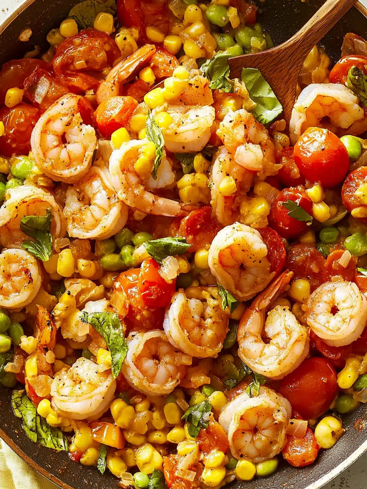 Shrimp & Tomato Succotash Skillet