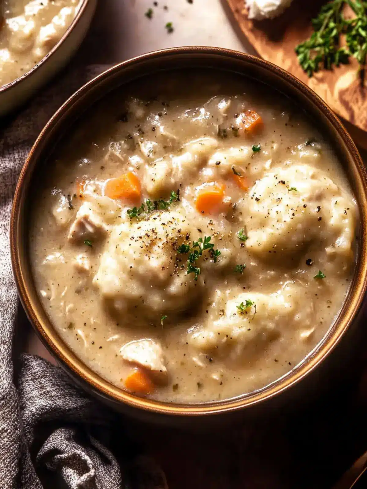 Crockpot Creamy Chicken and Dumplings.