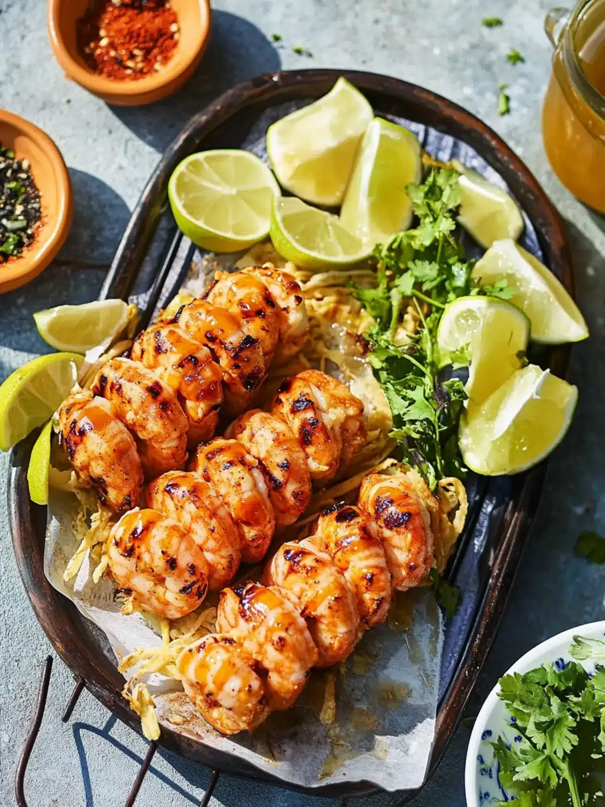 Spicy Hot Honey Grilled Prawn Rolls